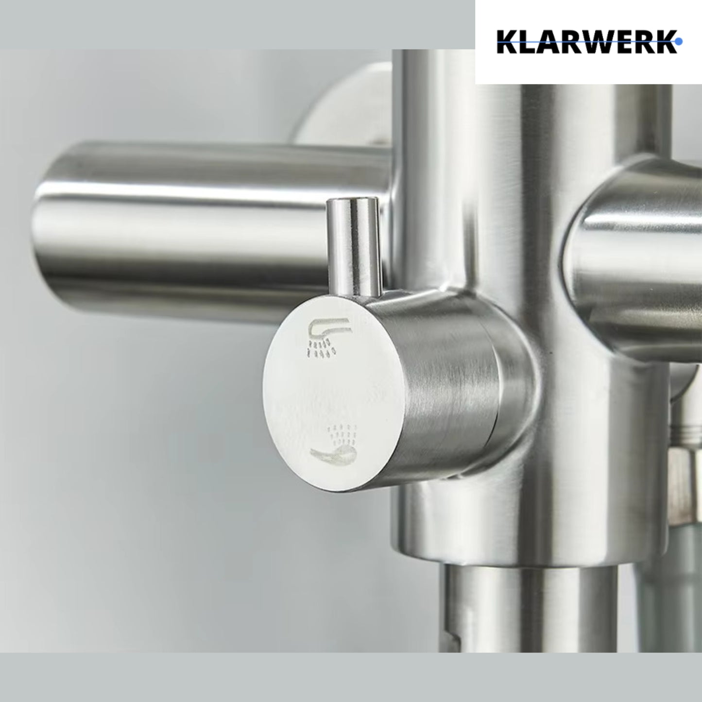 Wandarmatur mit Handbrause "Max" - Silber (gebürstet)