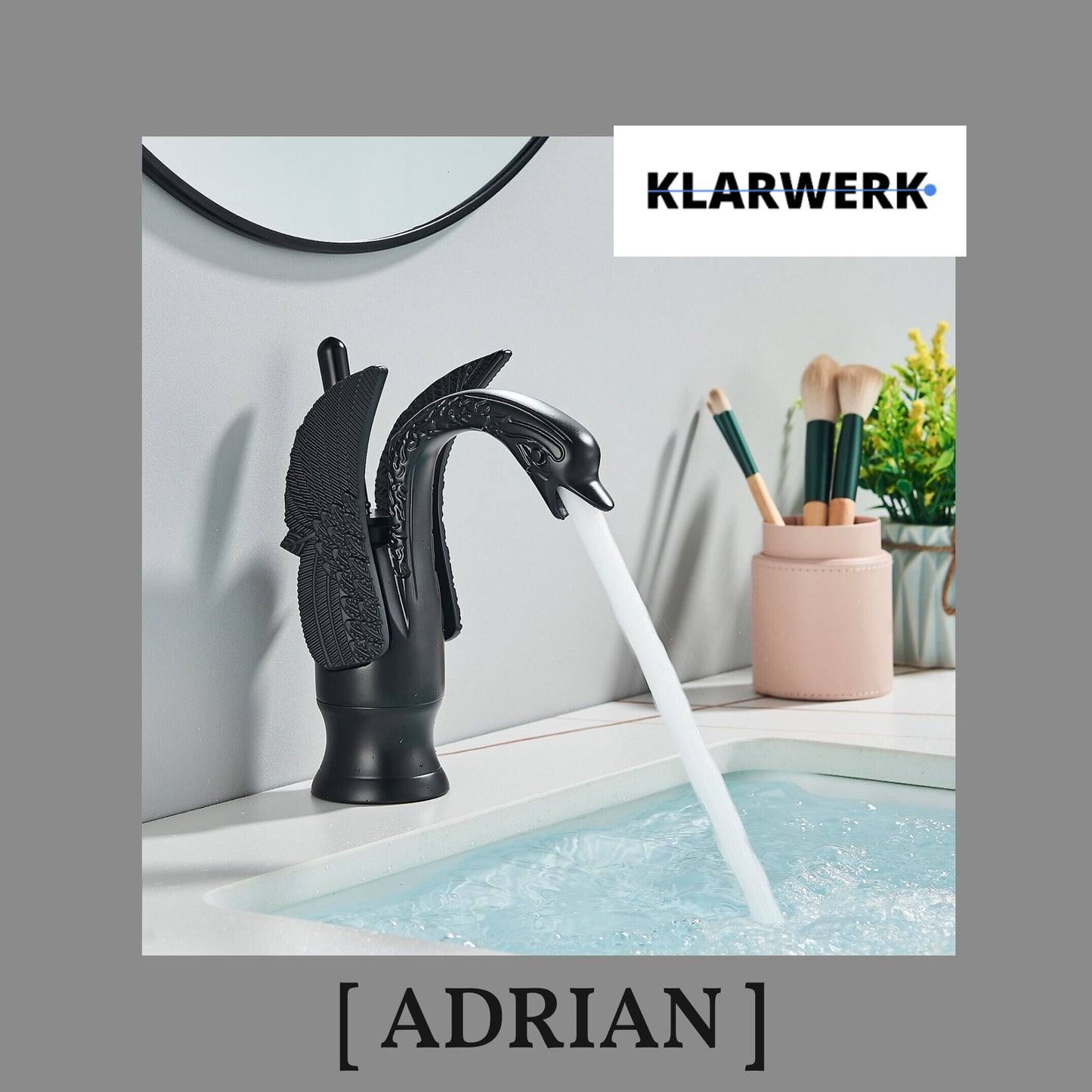 Badarmatur Schwan "Adrian" - Schwarz
