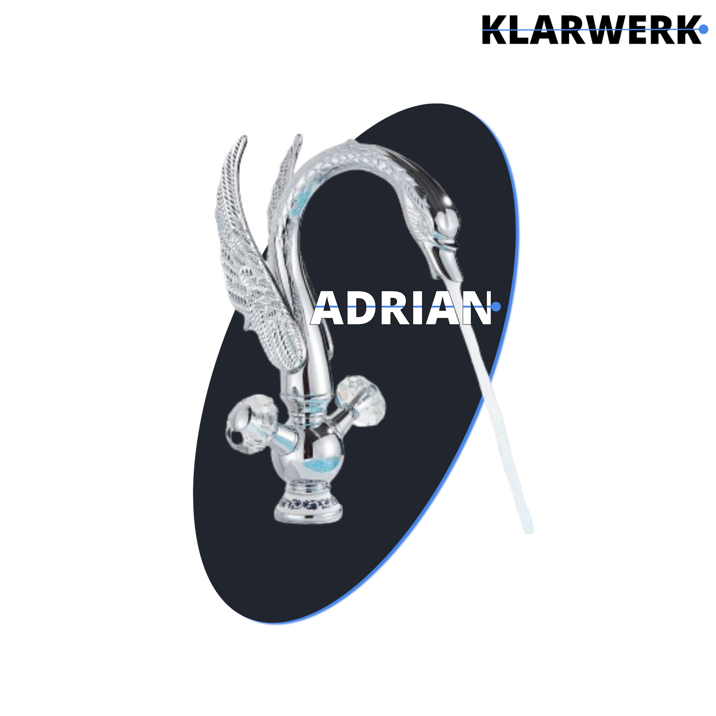 Große Badarmatur Schwan "Adrian" - Chrom (glänzend)