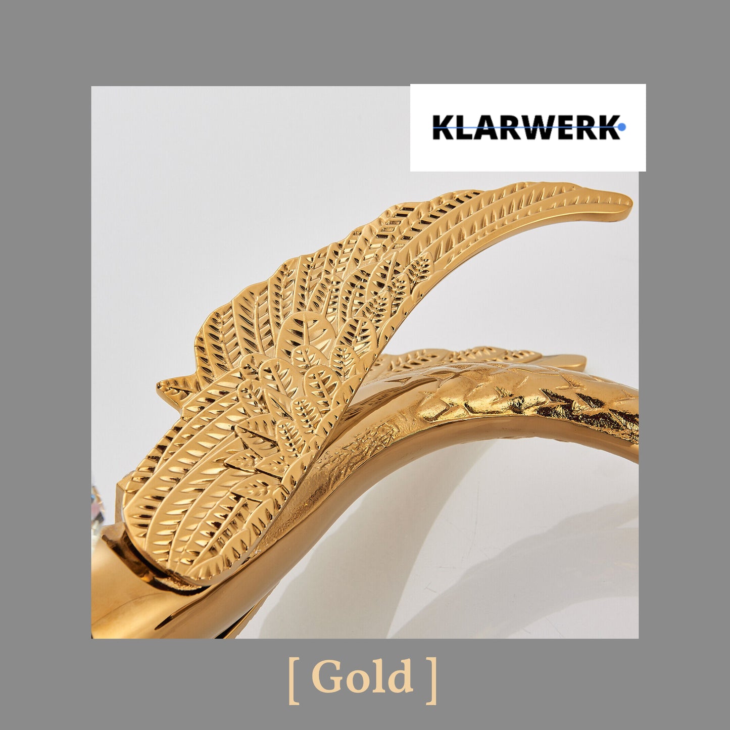 Große Badarmatur Schwan "Adrian" - Gold