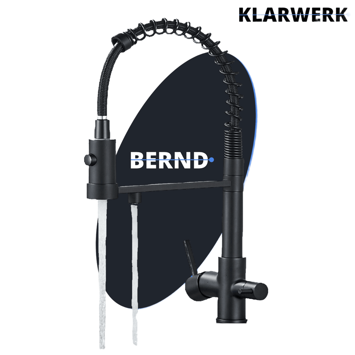 3-Wege-Armatur Trinkwasser "Bernd" - Schwarz matt