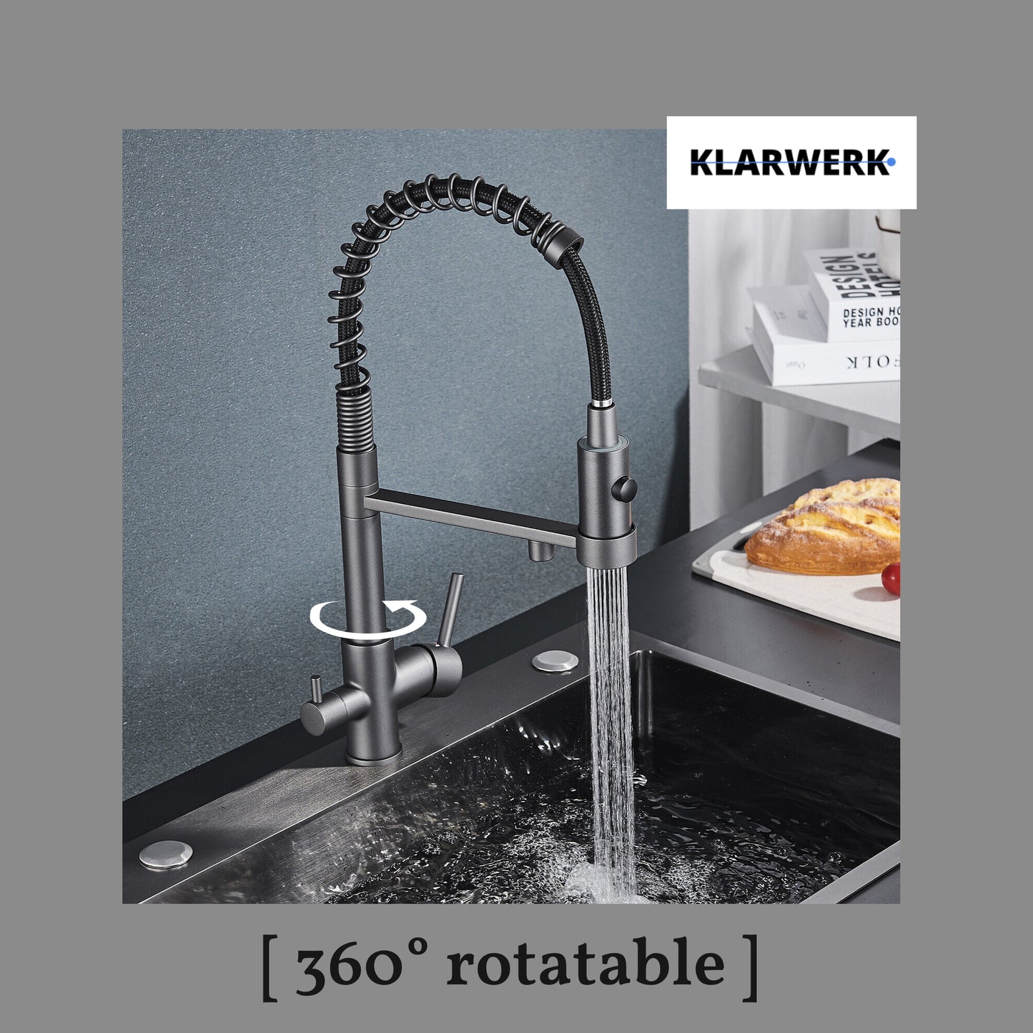 3-Wege-Armatur Trinkwasser "Bernd" - Titangrau
