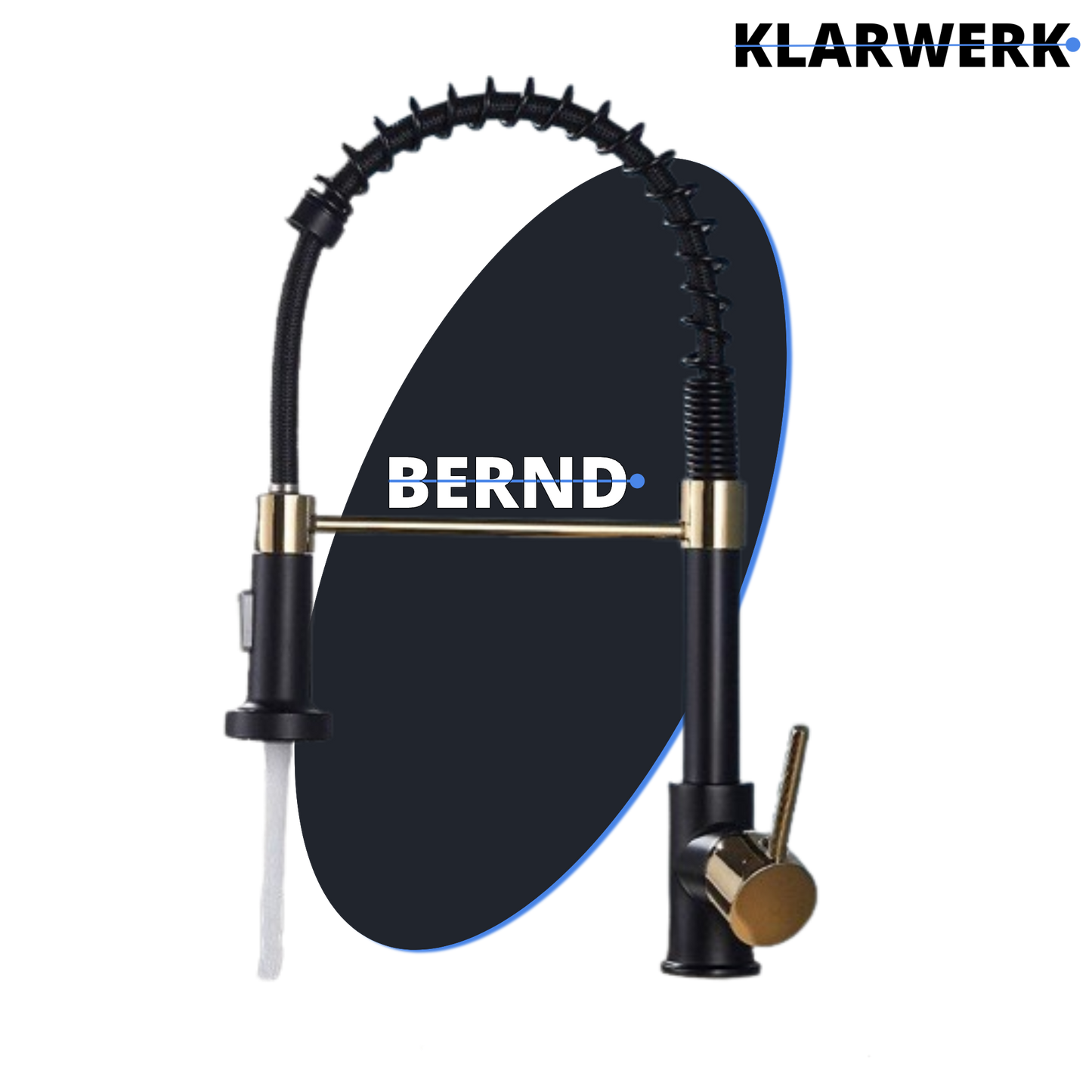 Flexible Küchenarmatur "Bernd" - Schwarz/Gold