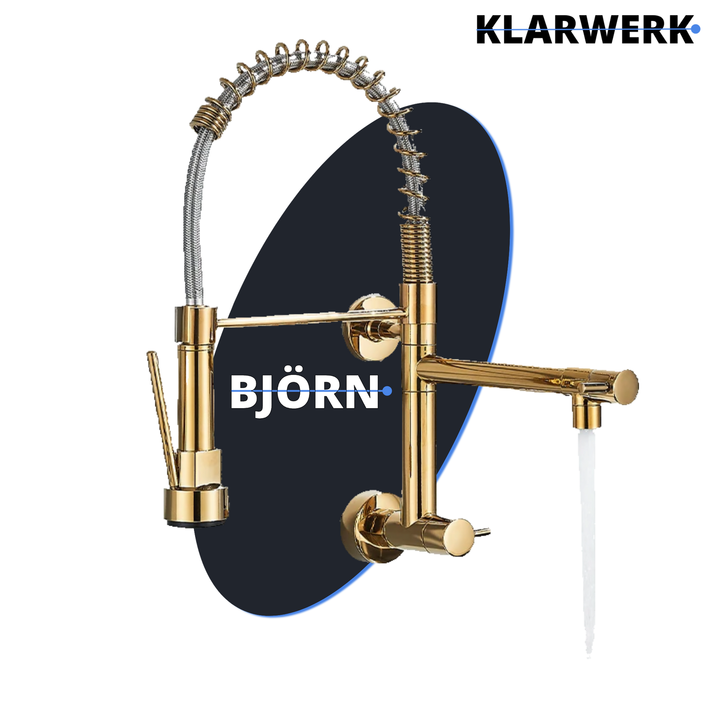 Gastronomie Wandarmatur (ohne Mischer, Einloch) "Björn" - (Gold)