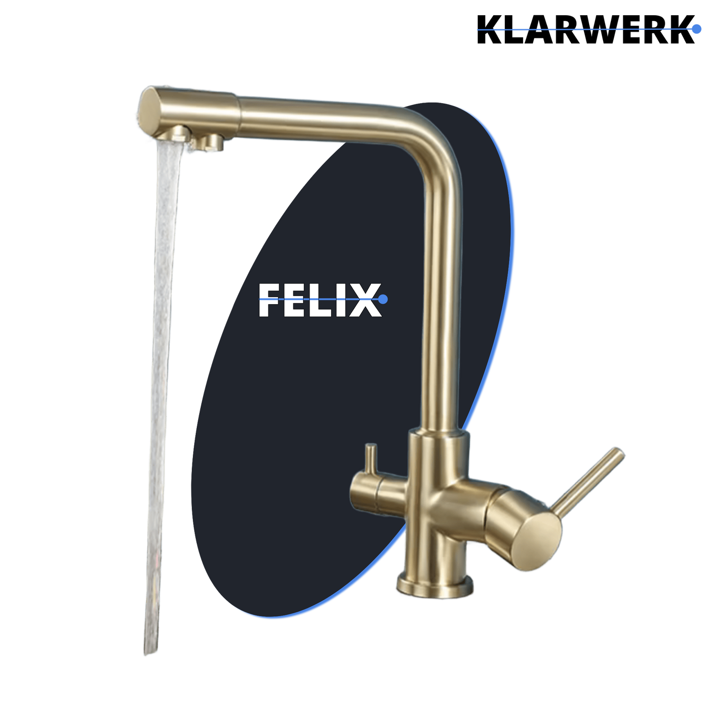 3 Wege Küchenarmatur "Felix" - Gold (matt)