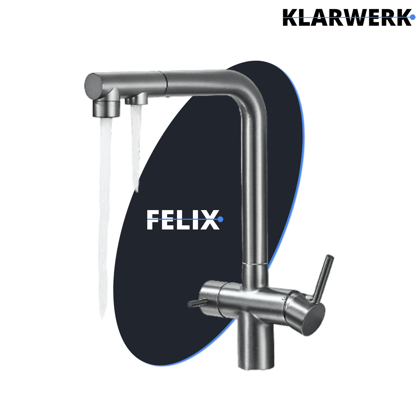 Ausziehbare 3 Wege Küchenarmatur "Felix" - Grau