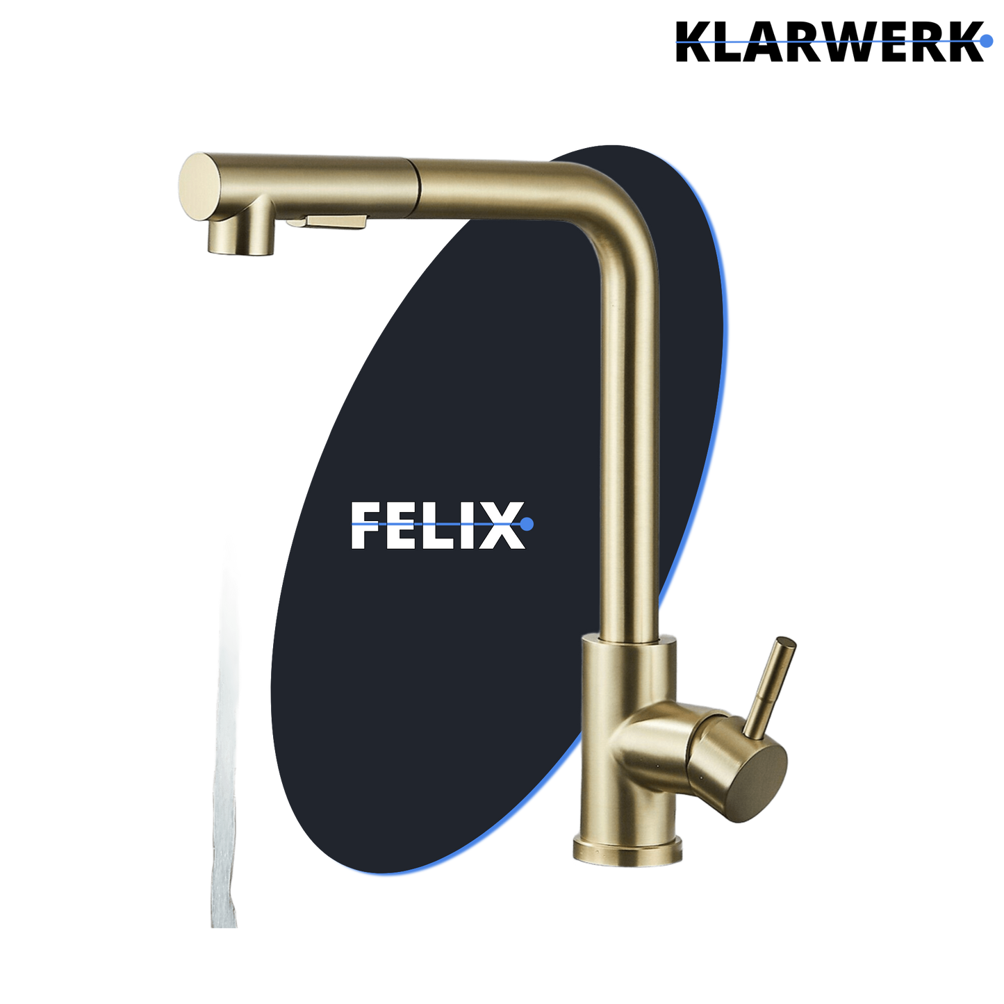 Ausziehbare Küchenarmatur "Felix" - Gold