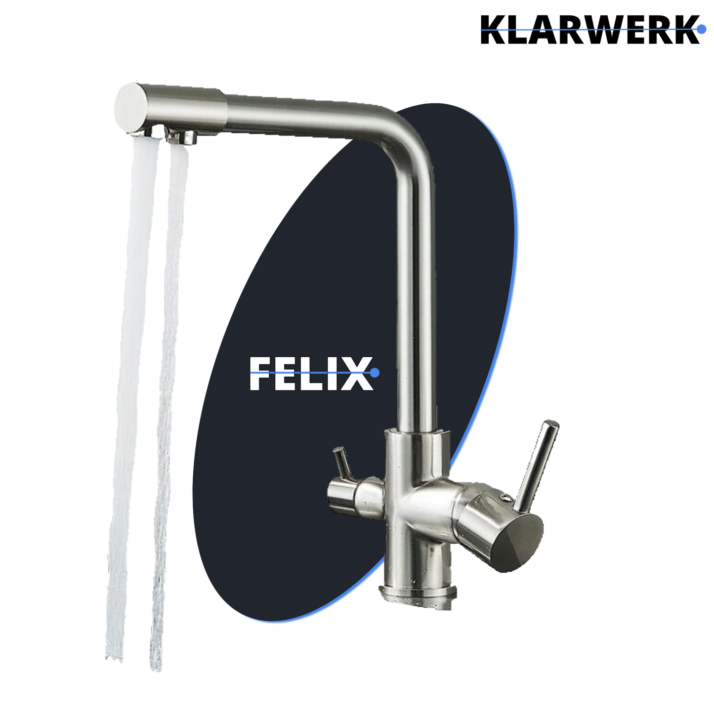 3 Wege Küchenarmatur "Felix" - Silber (gebürstet)