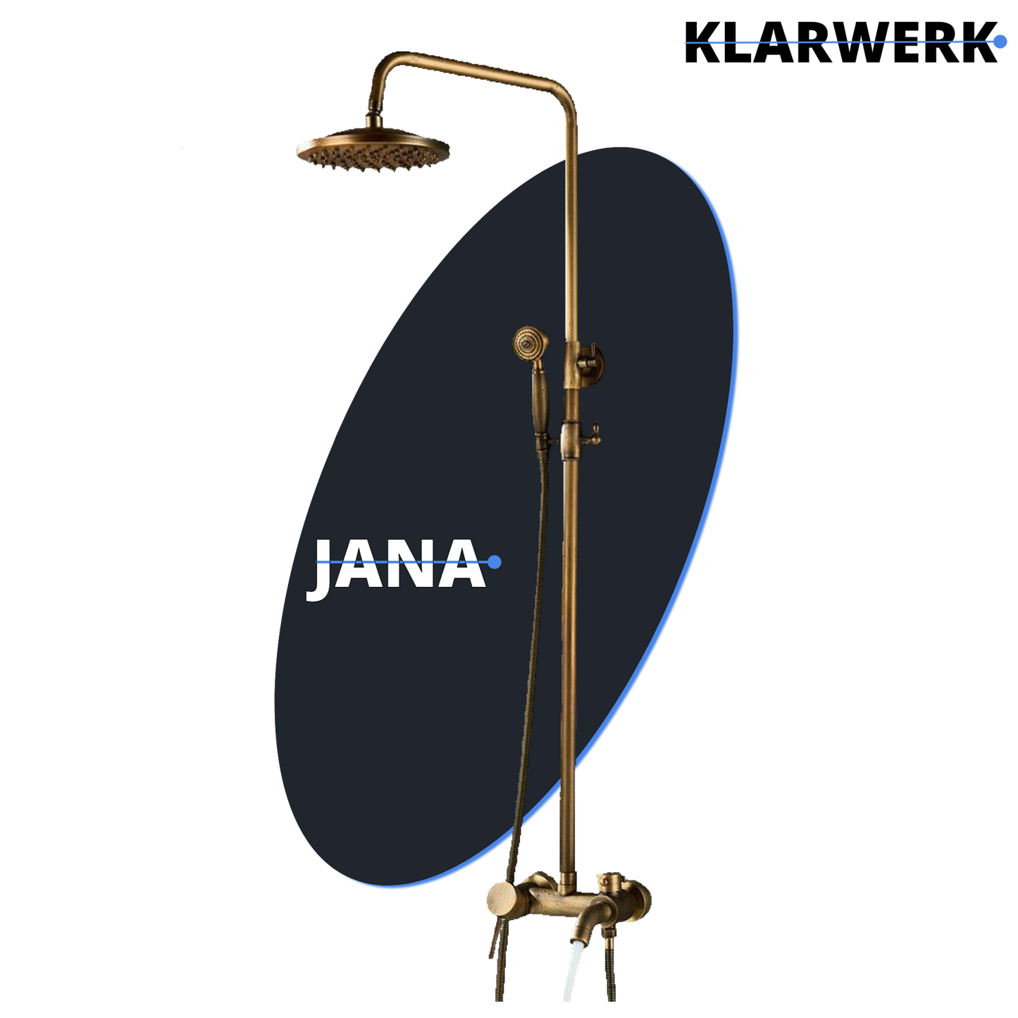 Regendusche Duscharmatur Set "Jana" - Vintage Messing