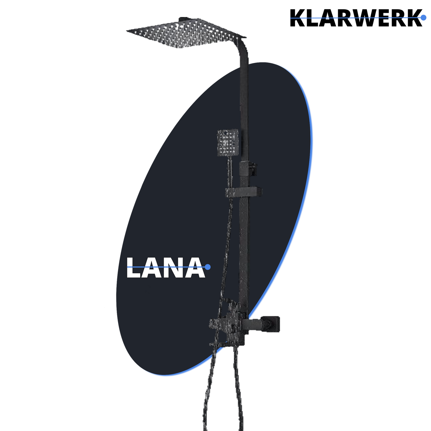 Regendusche Duscharmatur Set "Lana" - Schwarz