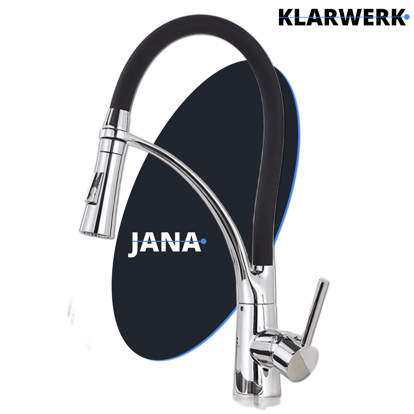 Niederdruck Küchenarmatur "JANA" - Schwarz/Chrom