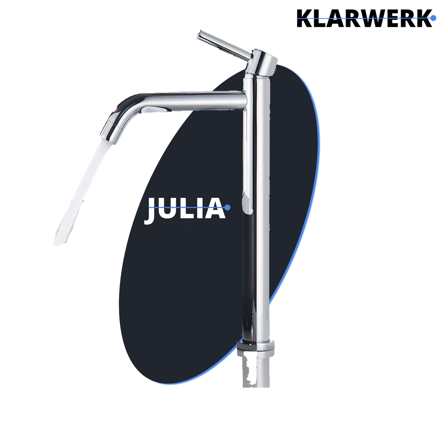 Hohe Badarmatur "Jullia" - Chrom/Silber