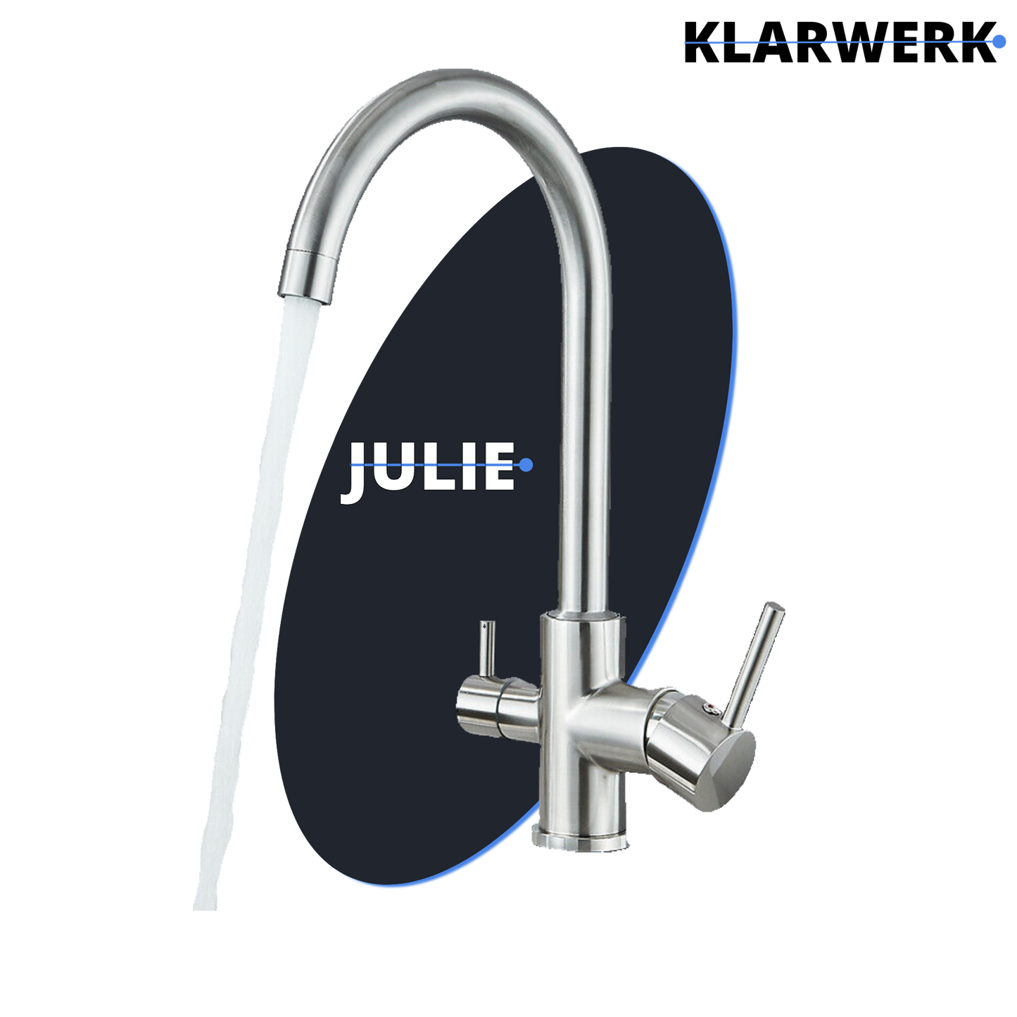 3 Wege Küchenarmatur "Julie" - Silber (gebürstet)