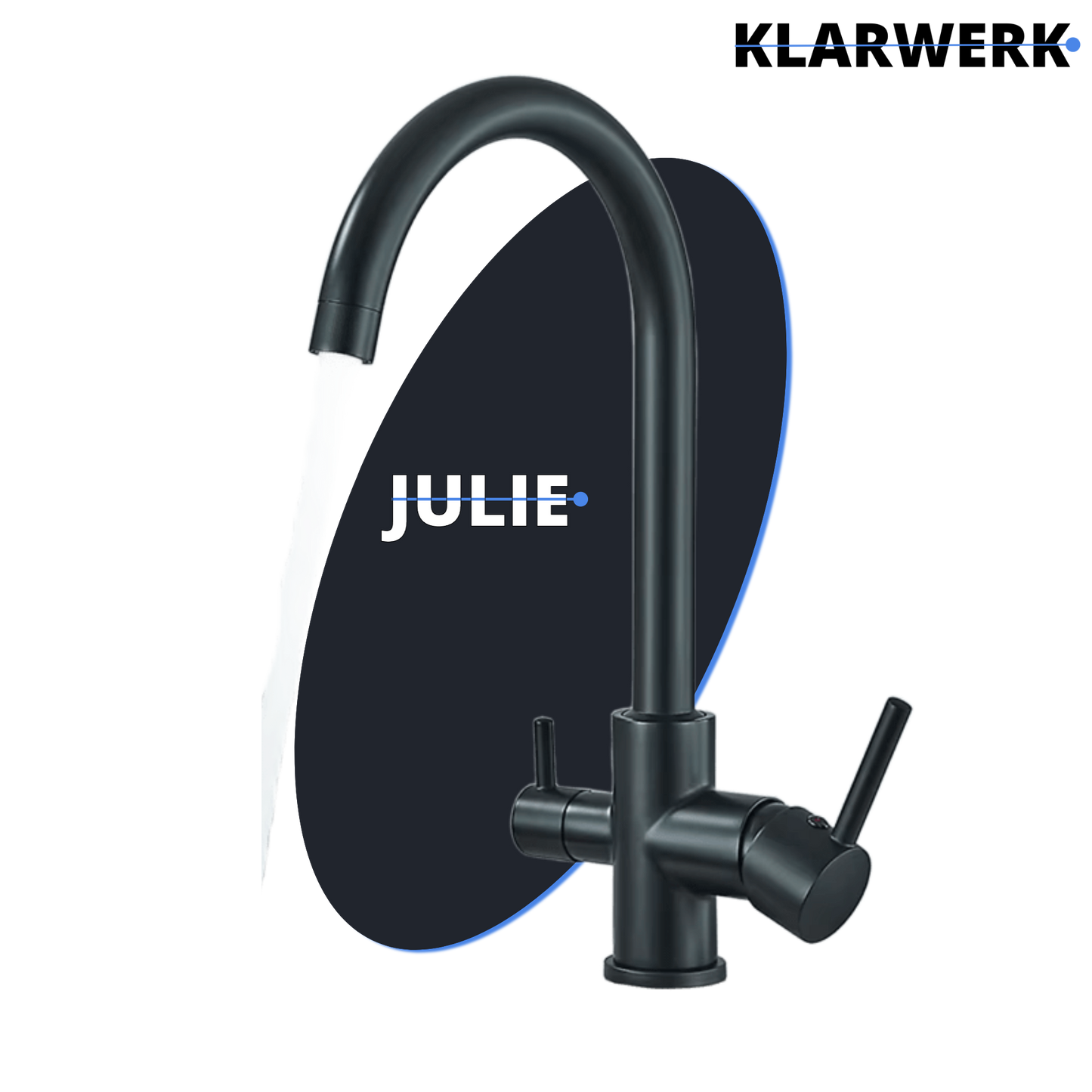 3 Wege Küchenarmatur "Julie" - Schwarz (matt)