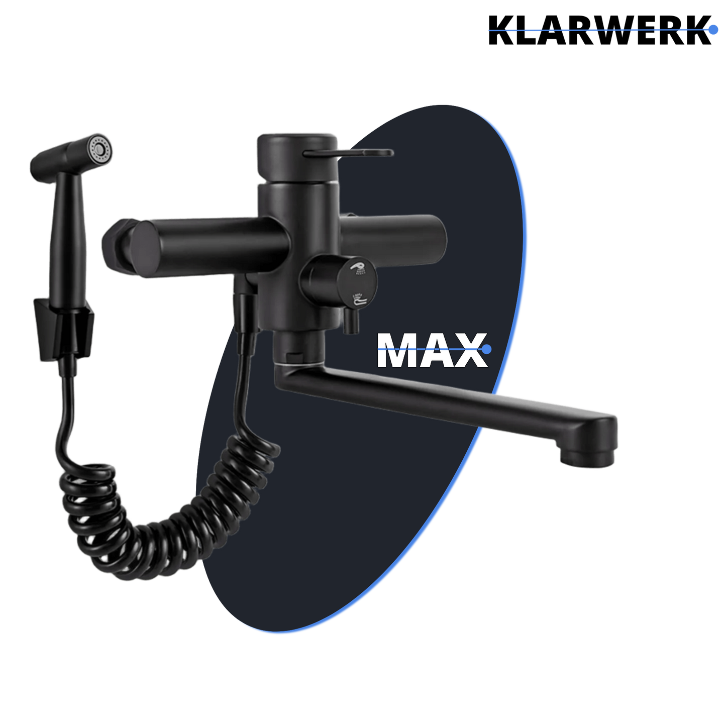 Wandarmatur mit Handbrause "Max" - Schwarz (matt)