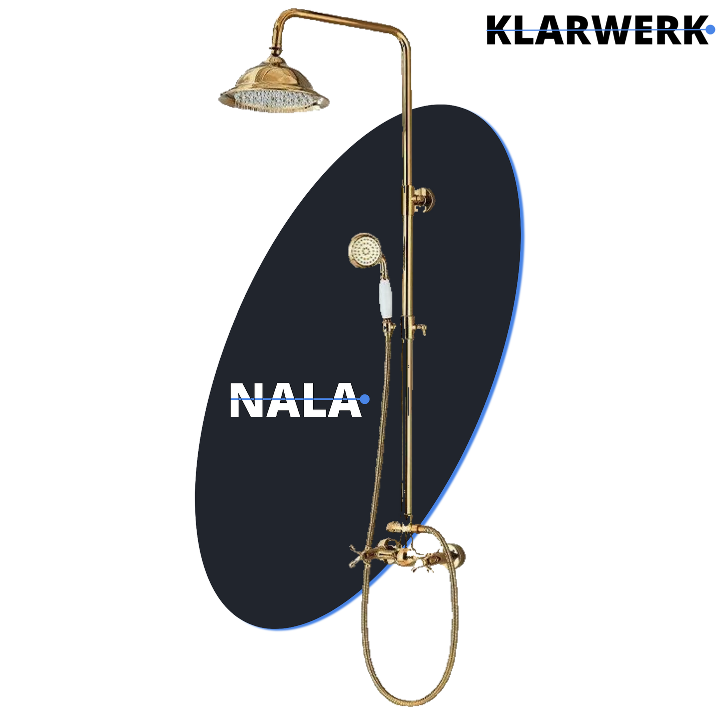 Vintage Duscharmatur Set "Nala" - Gold glänzend
