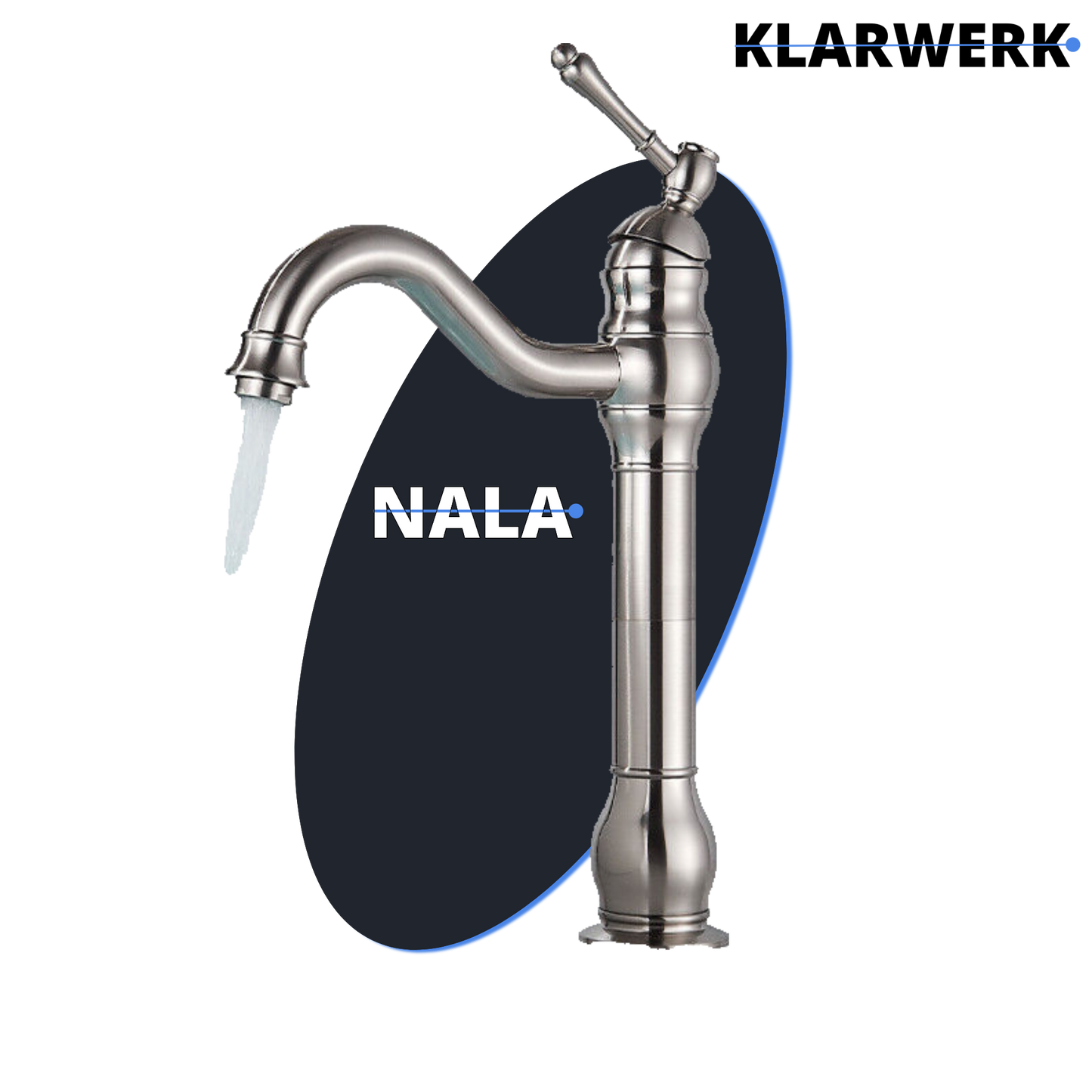 Hohe Retro-Badarmatur "Nala" - Silber gebürstet