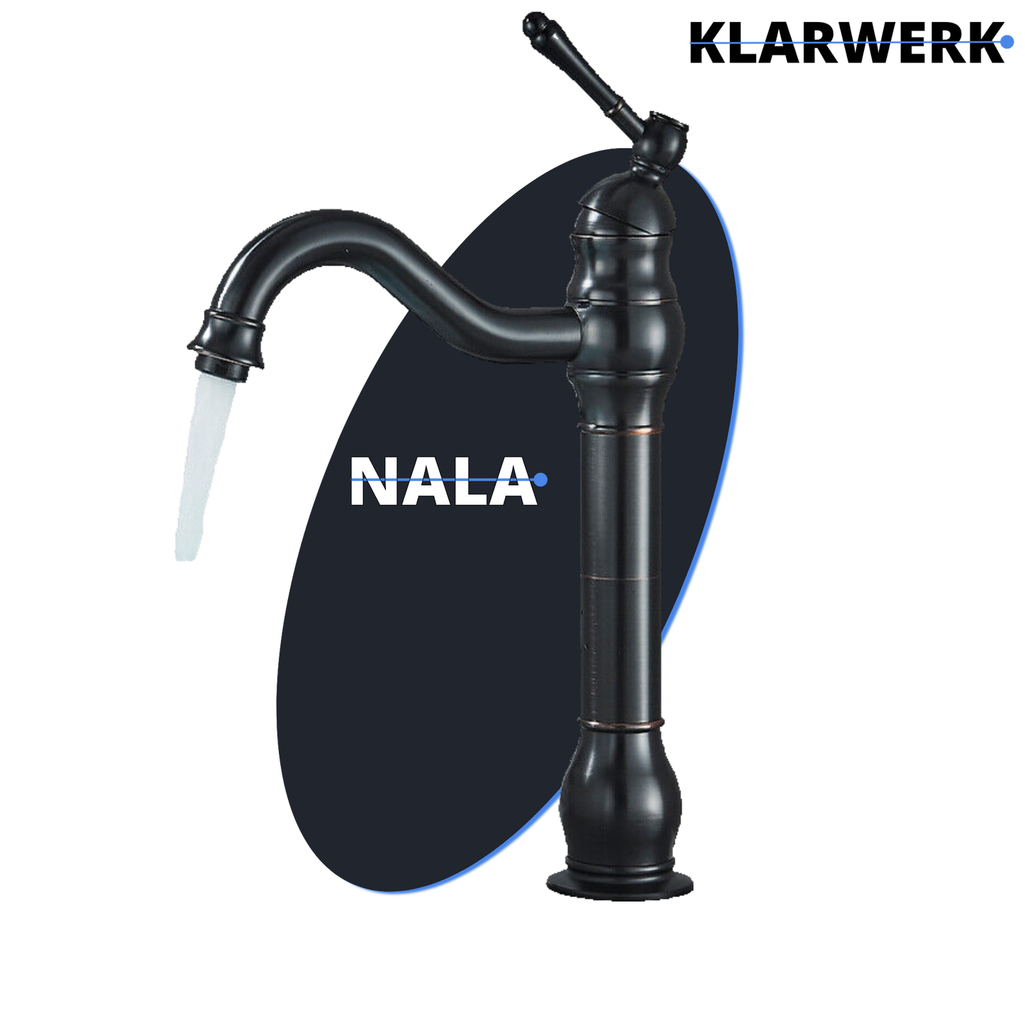 Hohe Retro-Badarmatur "Nala" - Schwarz