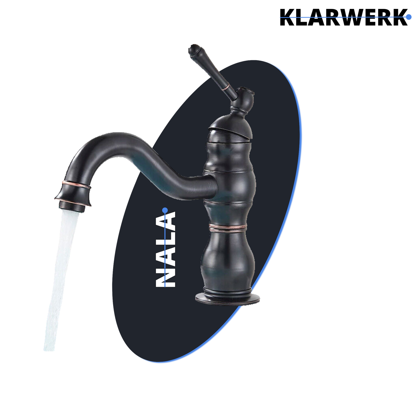 Kleine Retro-Badarmatur "Nala" - Schwarz