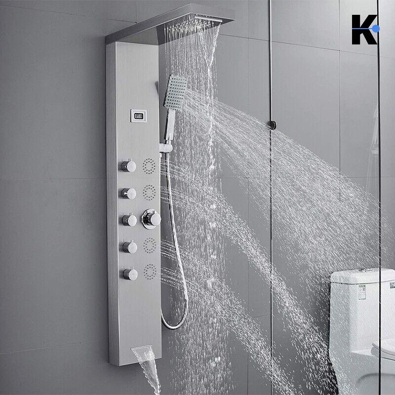 Duschpaneel Regendusche Set "BERND" - Silber (gebürstet)