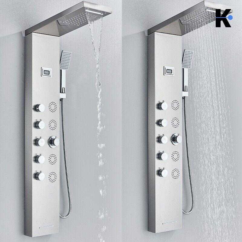 Duschpaneel Regendusche Set "BERND" - Silber (gebürstet)