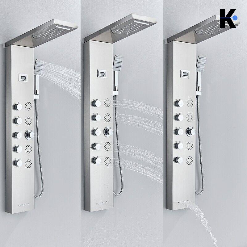 Duschpaneel Regendusche Set "BERND" - Silber (gebürstet)