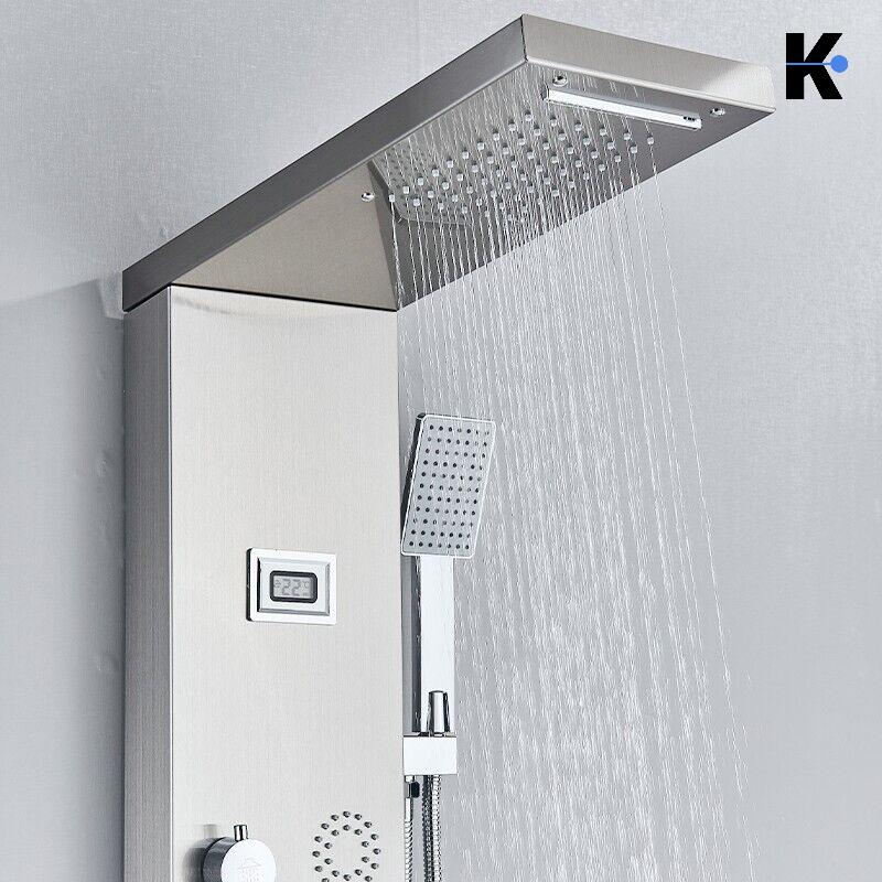 Duschpaneel Regendusche Set "BERND" - Silber (gebürstet)