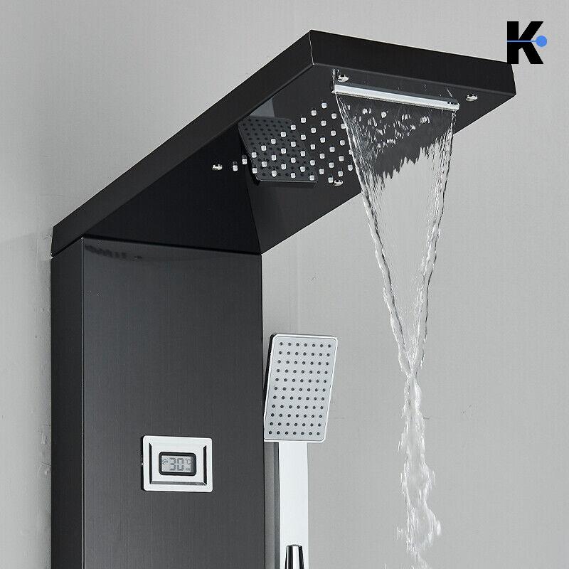 Duschpaneel Regendusche Set "BERND" - Schwarz (gebürstet)