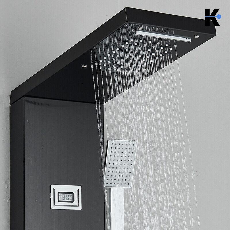 Duschpaneel Regendusche Set "BERND" - Schwarz (gebürstet)