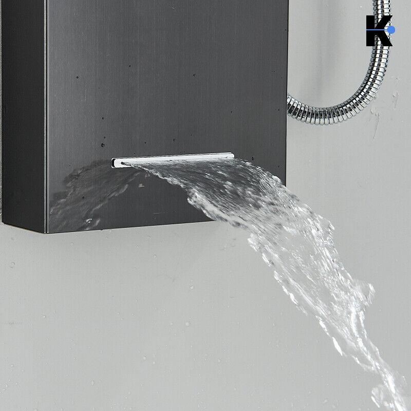 Duschpaneel Regendusche Set "BERND" - Schwarz (gebürstet)