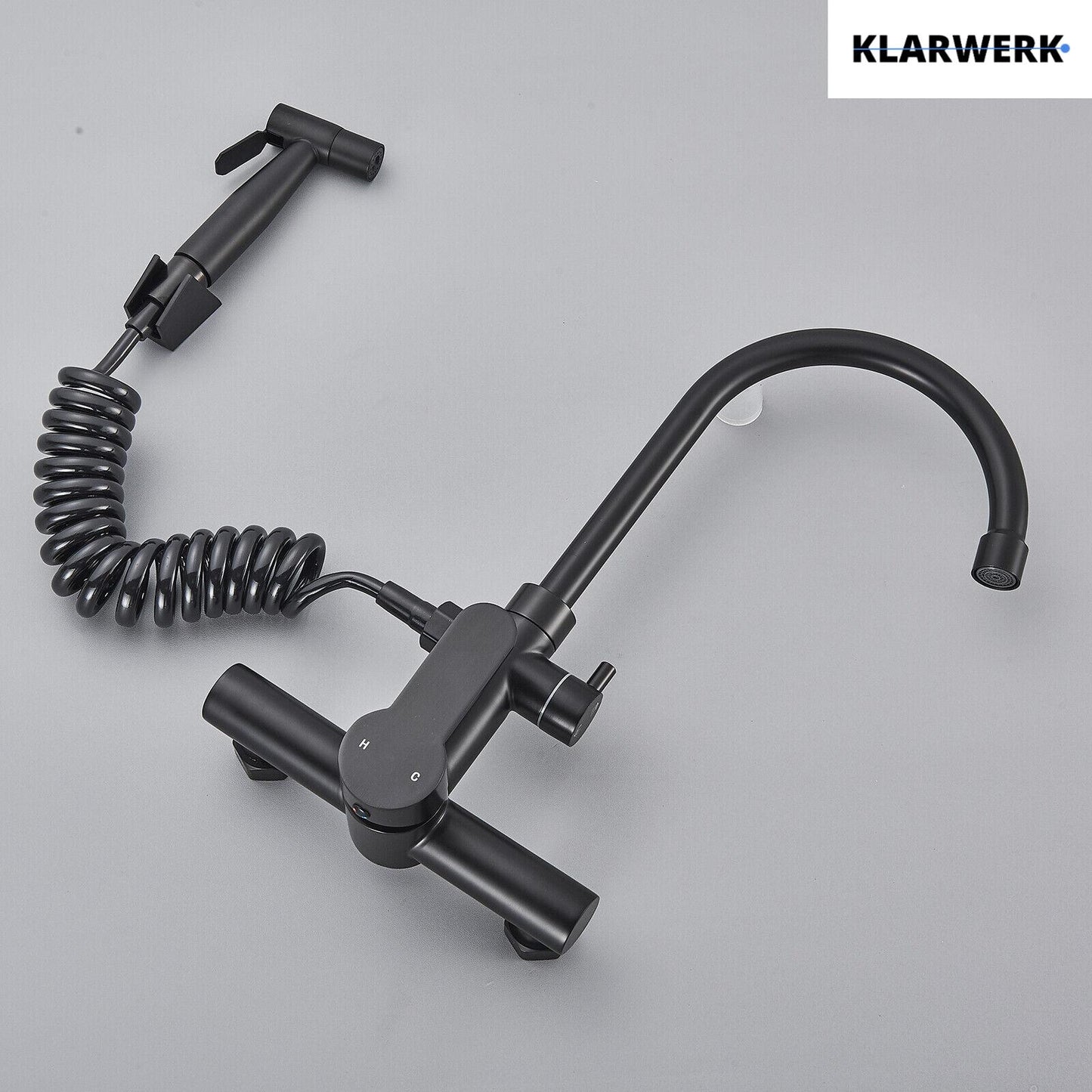 Wandarmatur mit Handbrause "Julie" - Schwarz (matt)