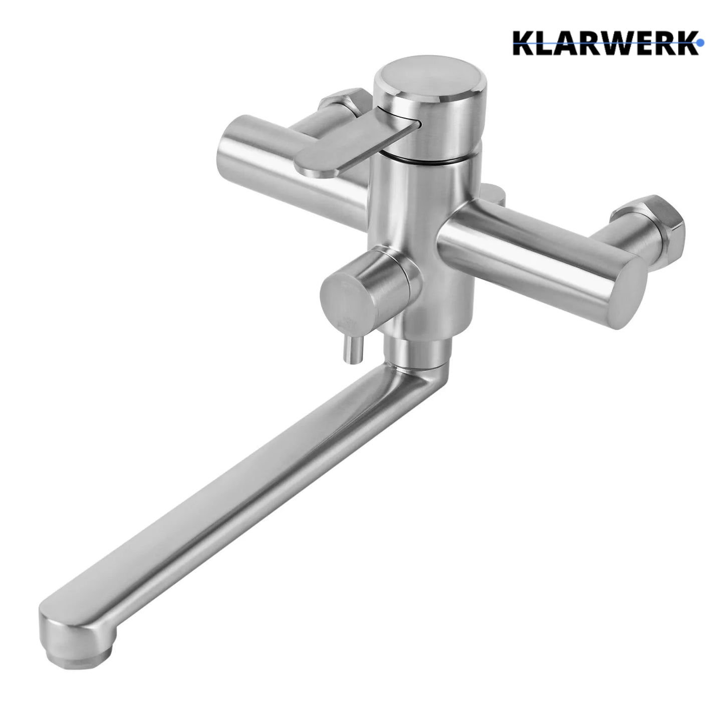 Wandarmatur mit Handbrause "Max" - Silber (gebürstet)
