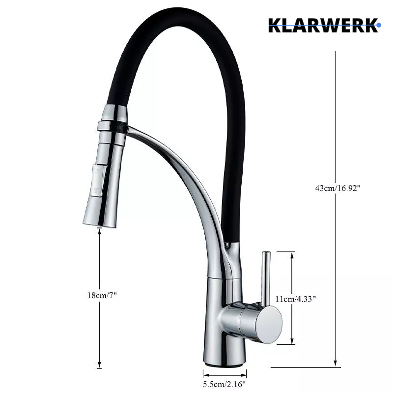 Niederdruck Küchenarmatur "JANA" - Schwarz/Chrom