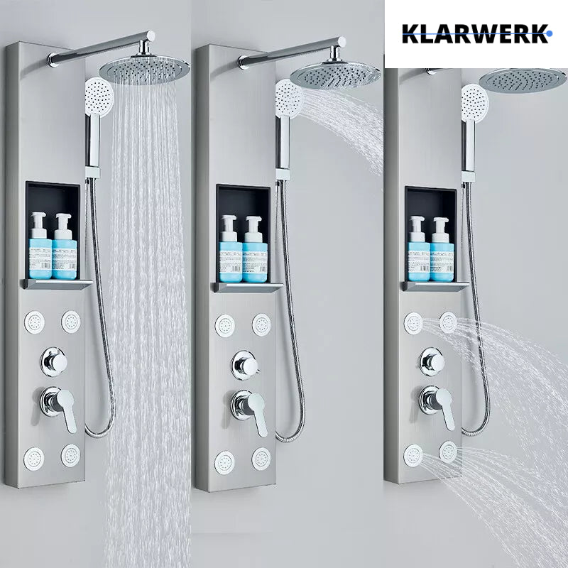 Duschpaneel Regendusche Set "BEN" - Silber (gebürstet)