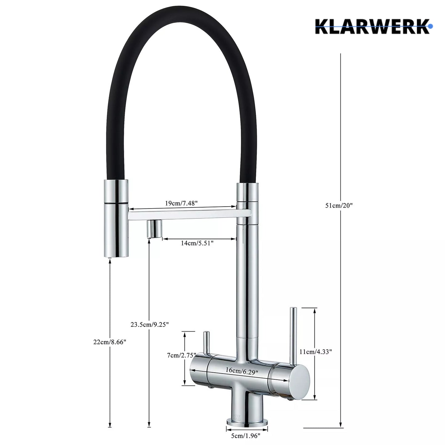3-Wege-Armatur Trinkwasser "LANA" - Chrom