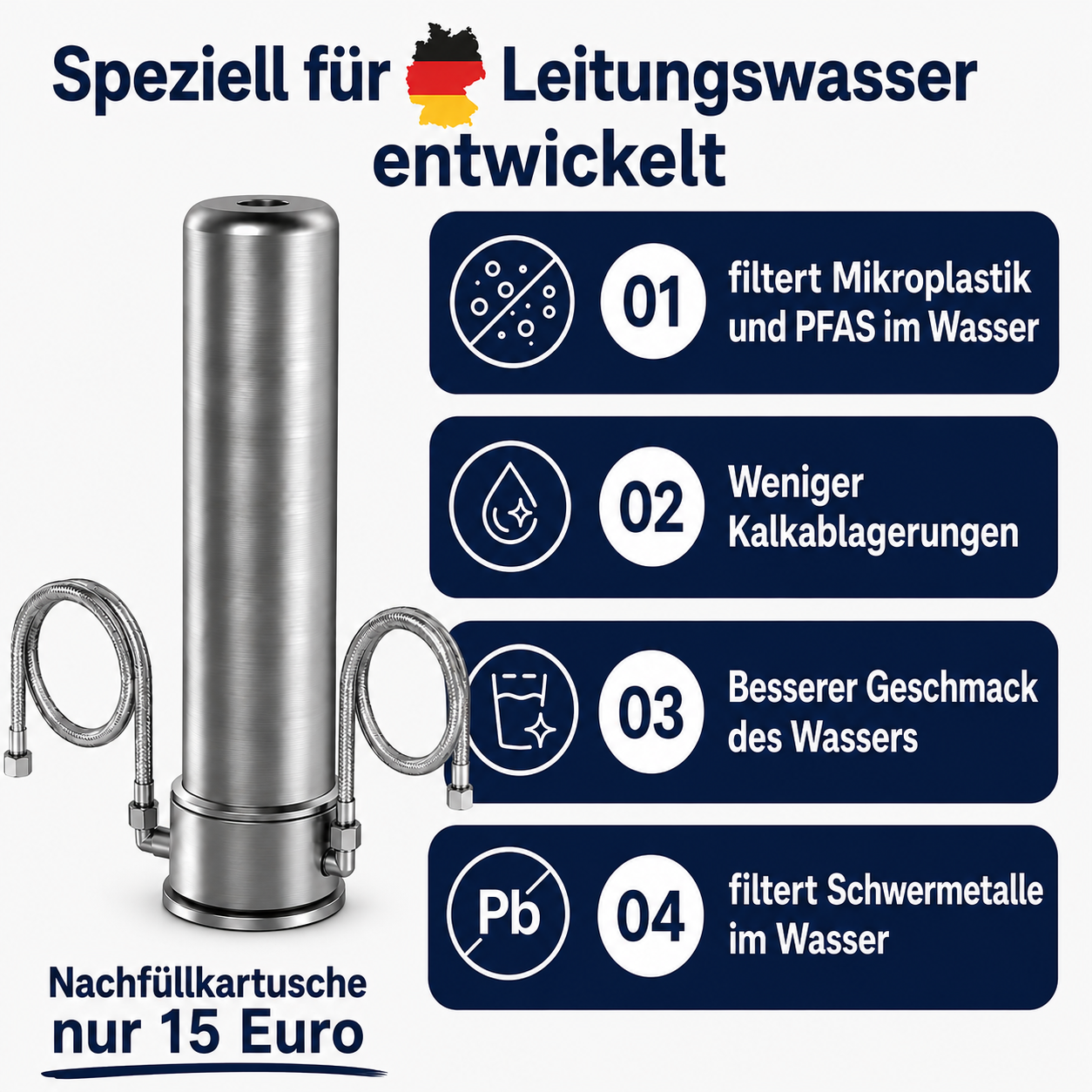 Edelstahl Wasserfilter Untertisch "ARIS"