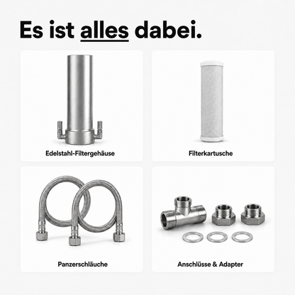 Edelstahl Aktivkohle Wasserfilter "ARIS" - Untertisch