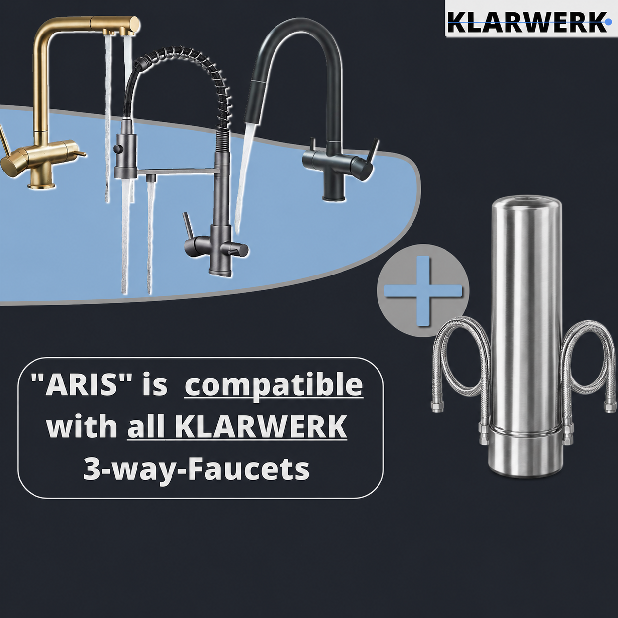 Edelstahl Aktivkohle Wasserfilter "ARIS" - Untertisch