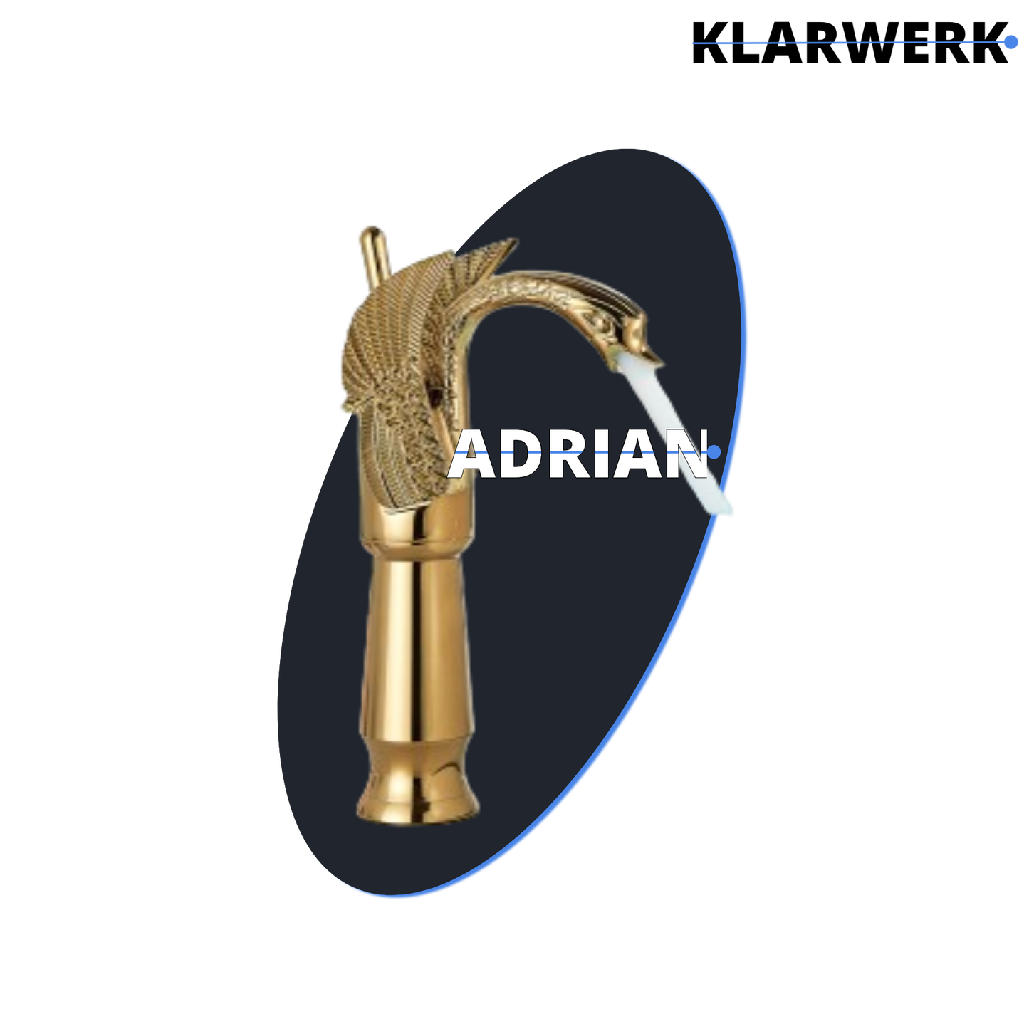 Hohe Badarmatur Schwan "Adrian" - Gold