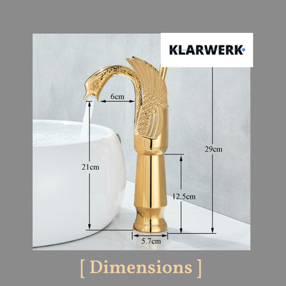 Hohe Badarmatur Schwan "Adrian" - Gold