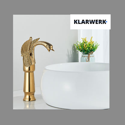 Hohe Badarmatur Schwan "Adrian" - Gold