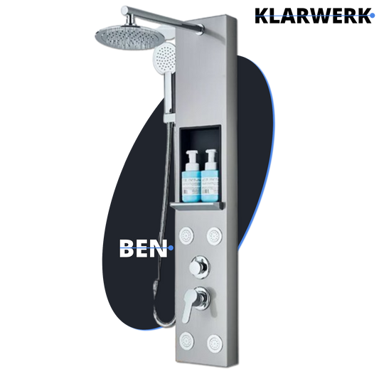 Duschpaneel Regendusche Set "BEN" - Silber (gebürstet)