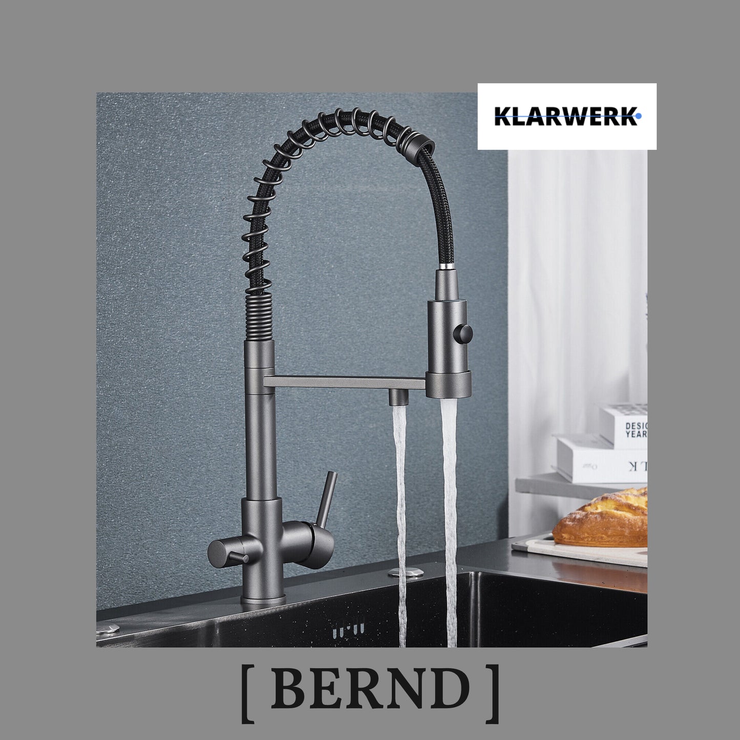 3-Wege-Armatur Trinkwasser "Bernd" - Titangrau