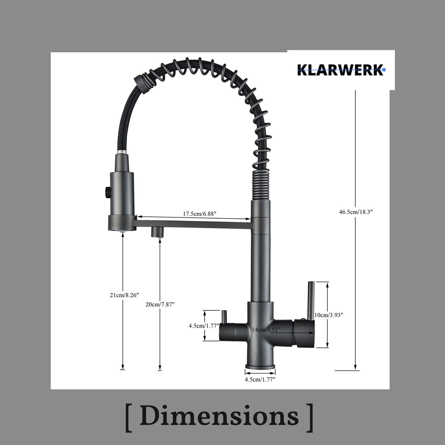 3-Wege-Armatur Trinkwasser "Bernd" - Titangrau