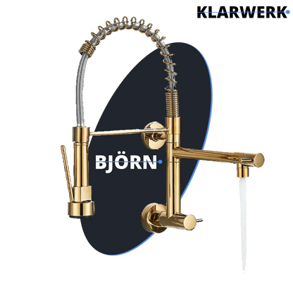 Gastronomie Wandarmatur (ohne Mischer, Einloch) "Björn" - (Gold)
