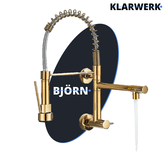 Gastronomie Wandarmatur (ohne Mischer, Einloch) "Björn" - (Gold)