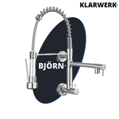 Gastronomie Wandarmatur (ohne Mischer, Einloch) "Björn" - Silber)