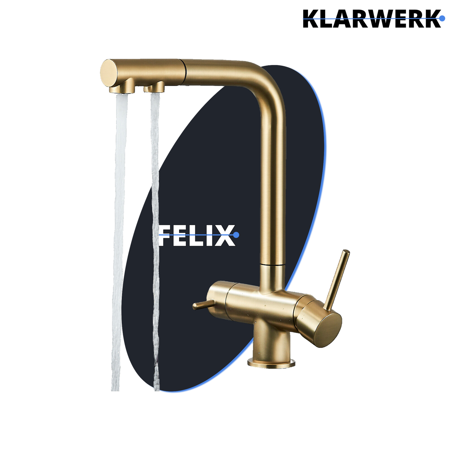 Ausziehbare 3 Wege Küchenarmatur "Felix" - Gold