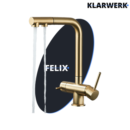 Ausziehbare 3 Wege Küchenarmatur "Felix" - Gold