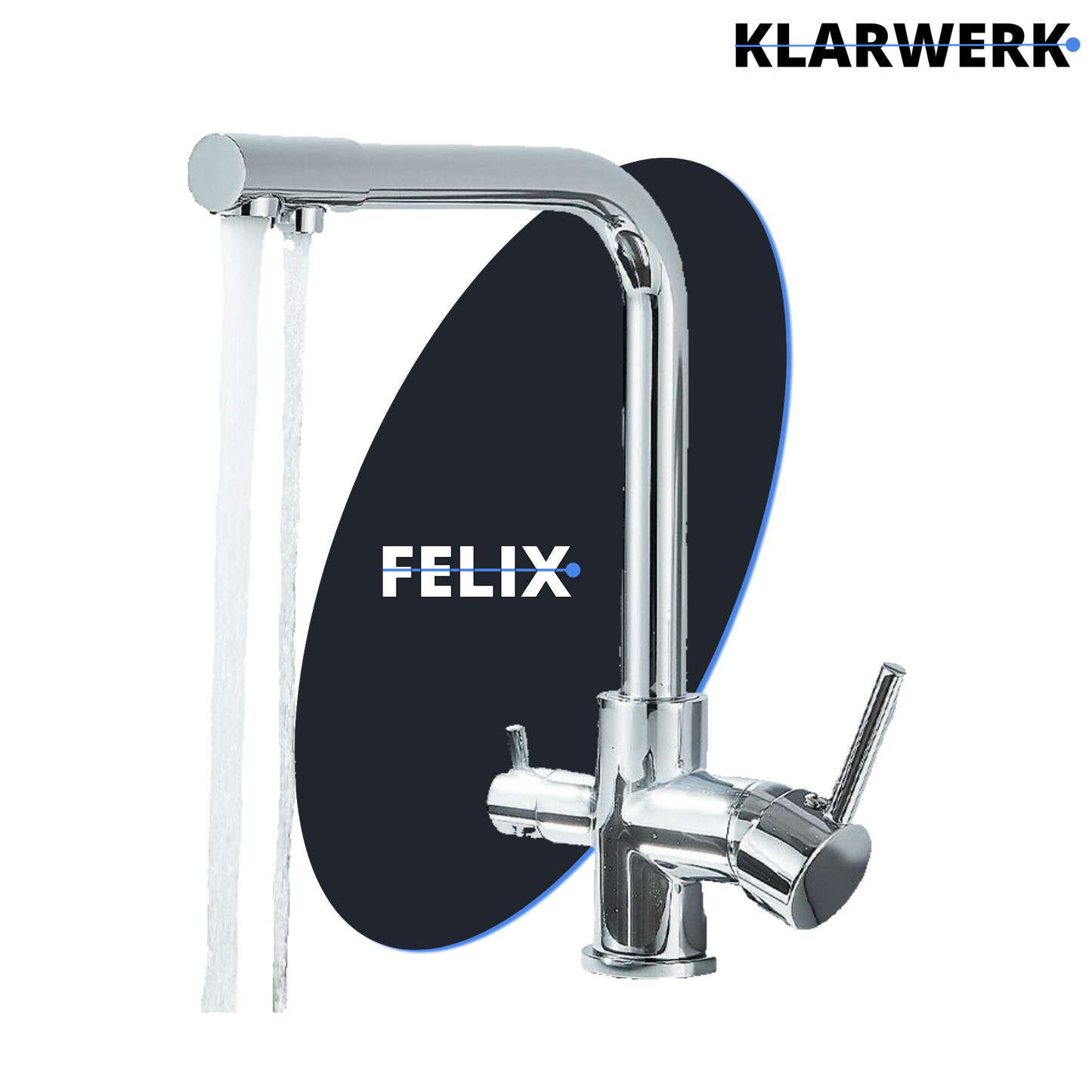 3 Wege Küchenarmatur "Felix" - Chrom (glänzend)
